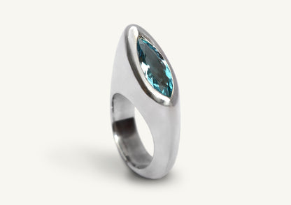 Statement Rice Ring / 1.34ct Aqua