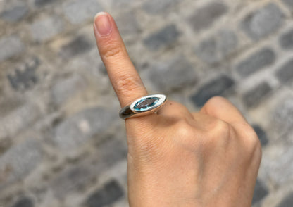 Statement Rice Ring / 1.34ct Aqua