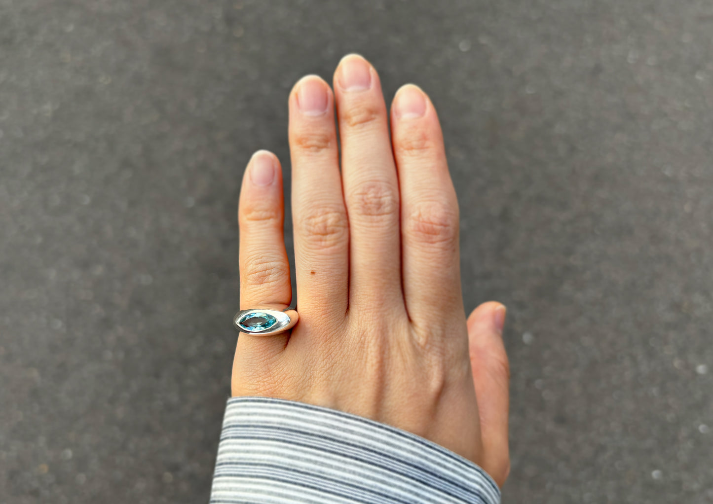 Statement Rice Ring / 1.34ct Aqua